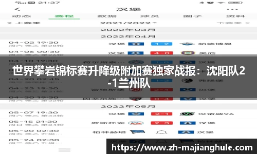 世界攀岩锦标赛升降级附加赛独家战报:沈阳队2-1兰州队
